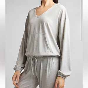 Express silky sueded jersey hooded tie front‎ sweatshirt size small